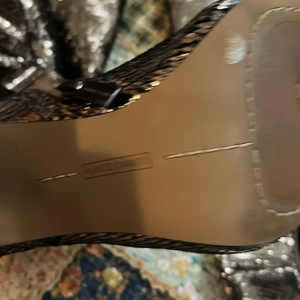 Vince camuto gold sequin boots